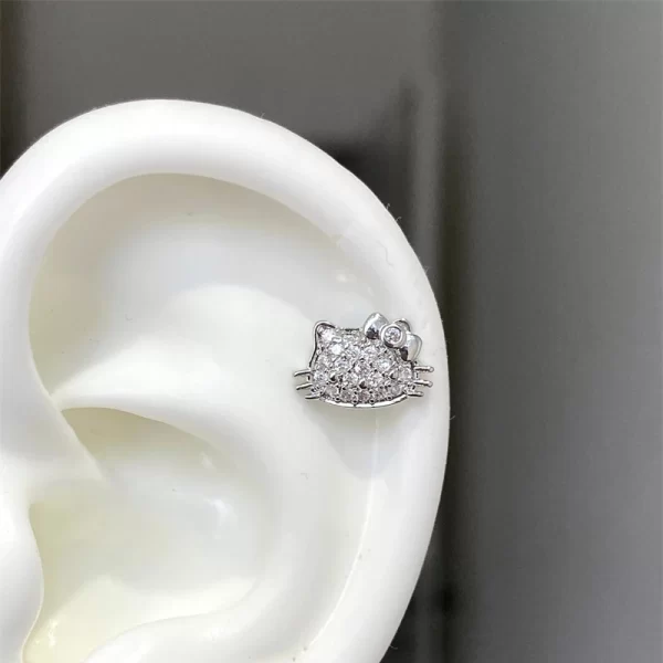 1 pcs shiny pink zircon 316l stainless steel ear bone nail new fashion delicate earrings for women y2k piercing jewelry gifts