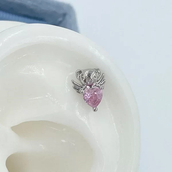 1 pcs shiny pink zircon 316l stainless steel ear bone nail new fashion delicate earrings for women y2k piercing jewelry gifts