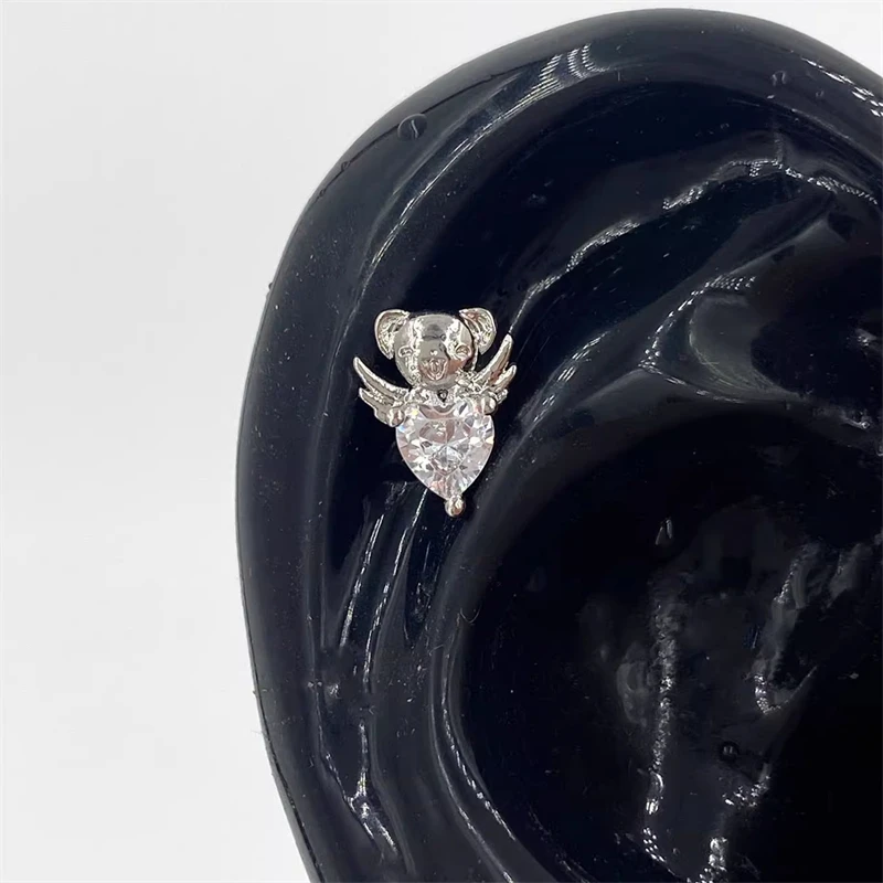 1 PCS Shiny Pink Zircon 316L Stainless Steel Ear Bone Nail New Fashion Delicate Earrings for Women Y2K Piercing Jewelry Gifts-17