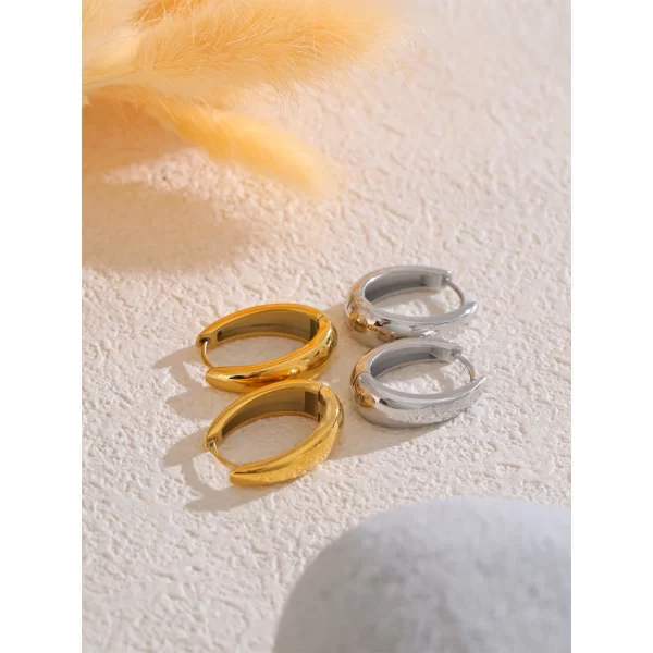 yhpup 316l stainless steel geometric u shape hoop earrings 18k gold pvd plated popular daily classy waterproof jewelry accessory