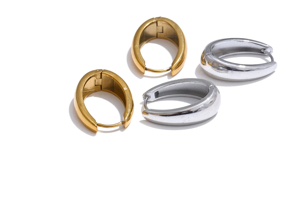 Yhpup 316L Stainless Steel Geometric U-Shape Hoop Earrings 18K Gold PVD Plated Popular Daily Classy Waterproof Jewelry Accessory-10 Yhpup 316L Stainless Steel Geometric U-Shape Hoop Earrings 18K Gold PVD Plated Popular Daily Classy Waterproof Jewelry Accessory-10
