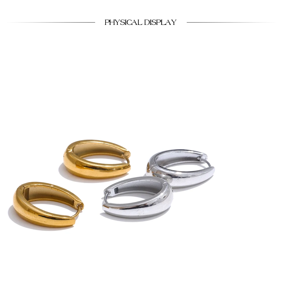Yhpup 316L Stainless Steel Geometric U-Shape Hoop Earrings 18K Gold PVD Plated Popular Daily Classy Waterproof Jewelry Accessory-11 Yhpup 316L Stainless Steel Geometric U-Shape Hoop Earrings 18K Gold PVD Plated Popular Daily Classy Waterproof Jewelry Accessory-11