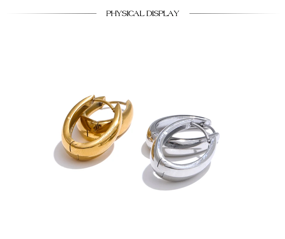 Yhpup 316L Stainless Steel Geometric U-Shape Hoop Earrings 18K Gold PVD Plated Popular Daily Classy Waterproof Jewelry Accessory-12 Yhpup 316L Stainless Steel Geometric U-Shape Hoop Earrings 18K Gold PVD Plated Popular Daily Classy Waterproof Jewelry Accessory-12