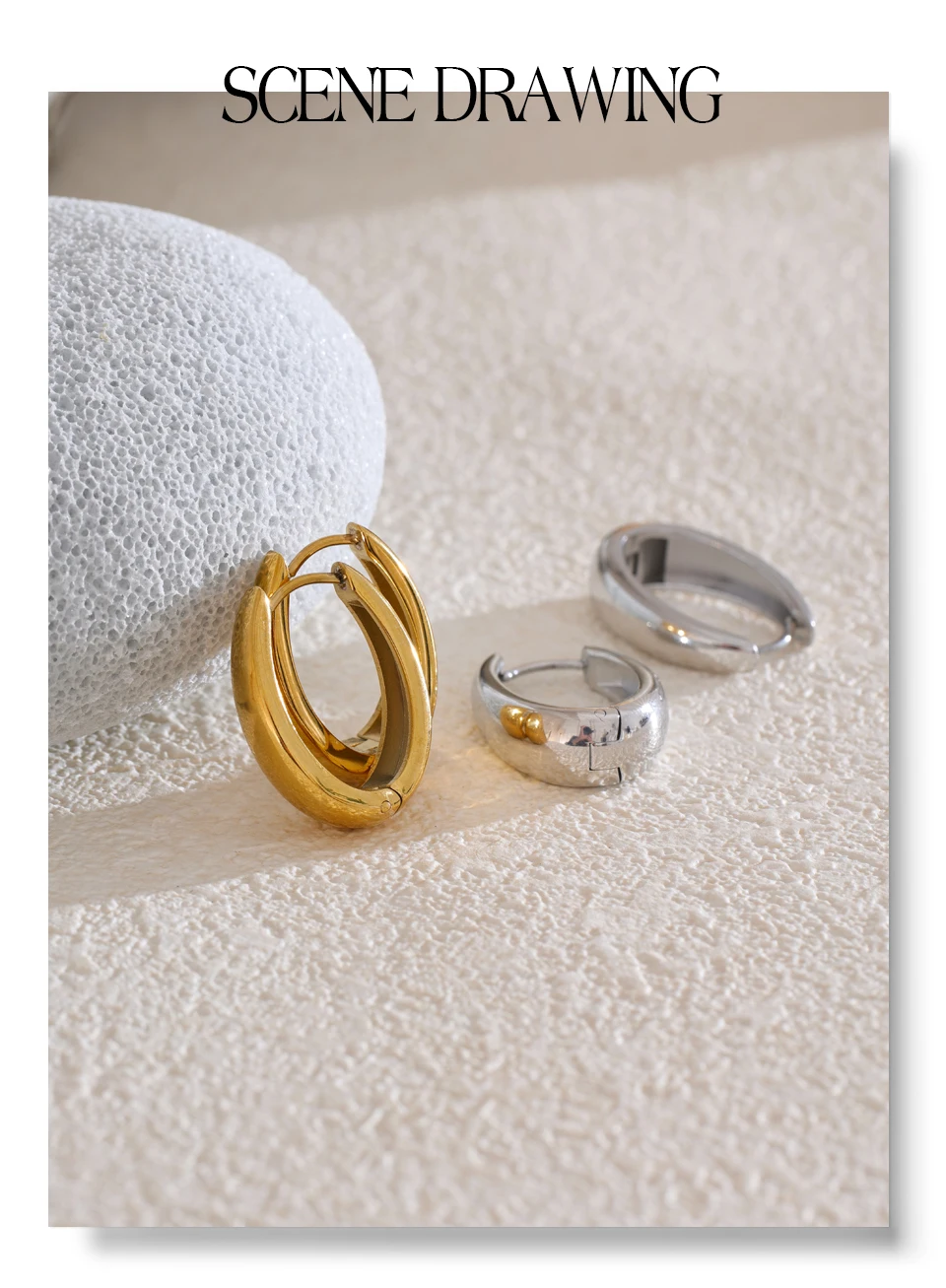 Yhpup 316L Stainless Steel Geometric U-Shape Hoop Earrings 18K Gold PVD Plated Popular Daily Classy Waterproof Jewelry Accessory-13 Yhpup 316L Stainless Steel Geometric U-Shape Hoop Earrings 18K Gold PVD Plated Popular Daily Classy Waterproof Jewelry Accessory-13