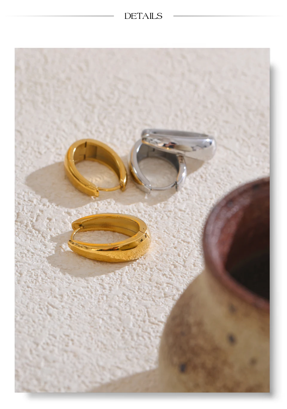 Yhpup 316L Stainless Steel Geometric U-Shape Hoop Earrings 18K Gold PVD Plated Popular Daily Classy Waterproof Jewelry Accessory-15 Yhpup 316L Stainless Steel Geometric U-Shape Hoop Earrings 18K Gold PVD Plated Popular Daily Classy Waterproof Jewelry Accessory-15