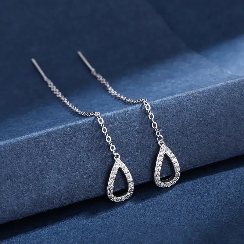 Drop Ear Line Long Hanging Earrings for Women Rose Gold Color Zircon Crystal Piercing Threader Earing Ear Accessories Jewelry-5 Drop Ear Line Long Hanging Earrings for Women Rose Gold Color Zircon Crystal Piercing Threader Earing Ear Accessories Jewelry-5