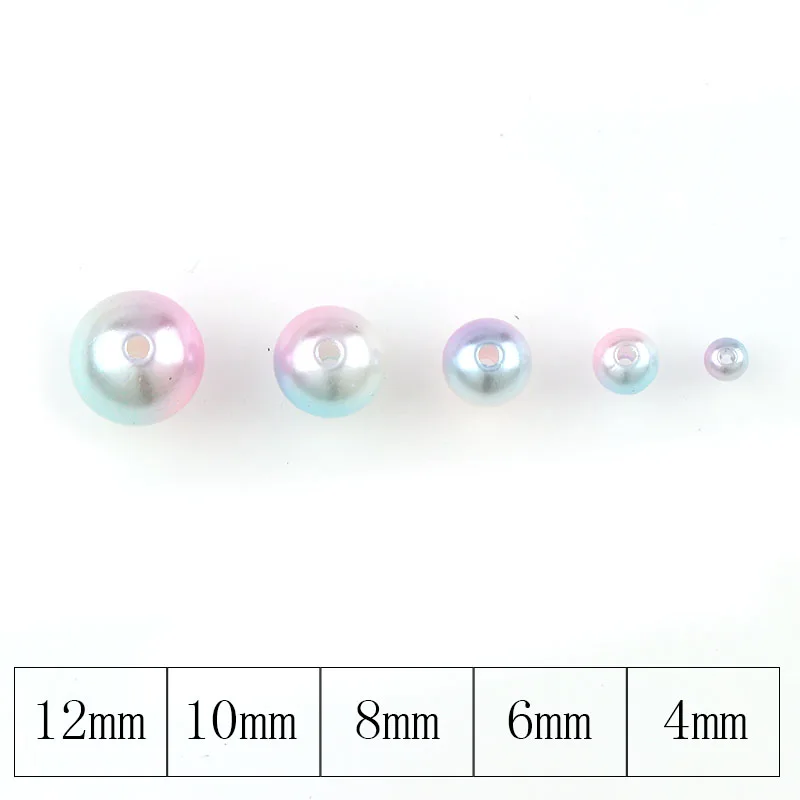 30g Mix Size Mermaid Color Acrylic Pearl Loose Spacer Beads For Jewelry Making DIY Necklace Bracelet Earrings Other Decors-2