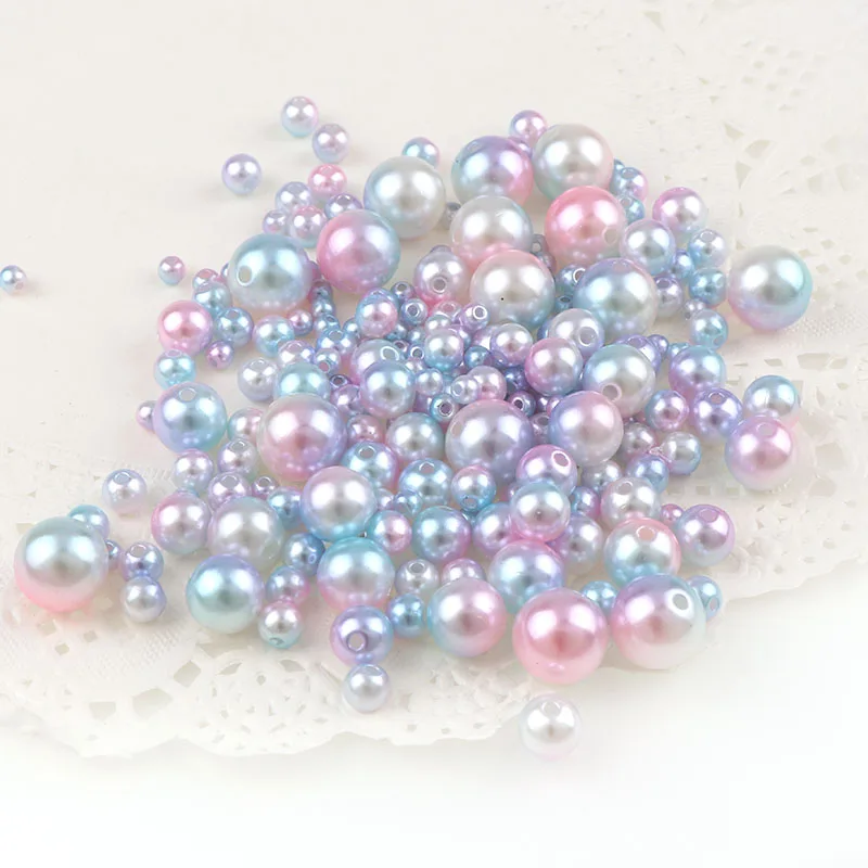 30g Mix Size Mermaid Color Acrylic Pearl Loose Spacer Beads For Jewelry Making DIY Necklace Bracelet Earrings Other Decors-4