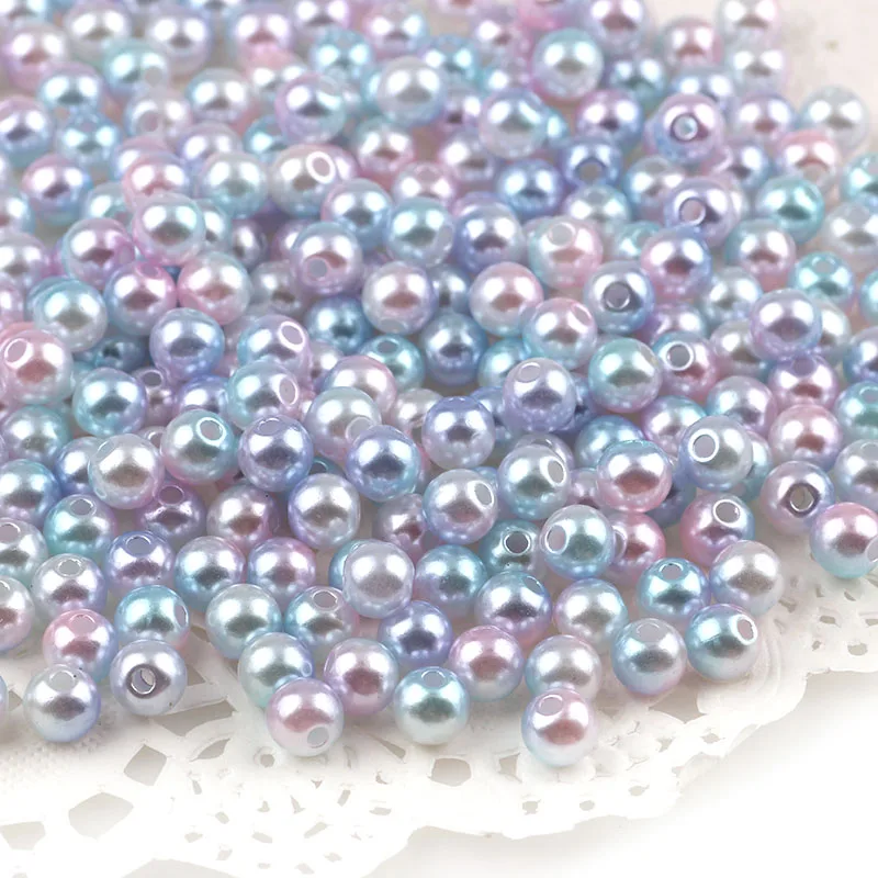 30g Mix Size Mermaid Color Acrylic Pearl Loose Spacer Beads For Jewelry Making DIY Necklace Bracelet Earrings Other Decors-7