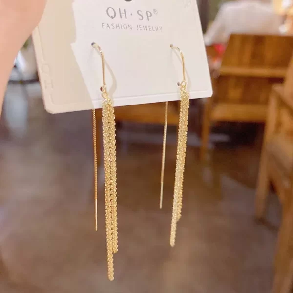new long tassel chain dangle earrings for women girl trend korean fashion fine earring wedding luxury y2k jewelry wholesale