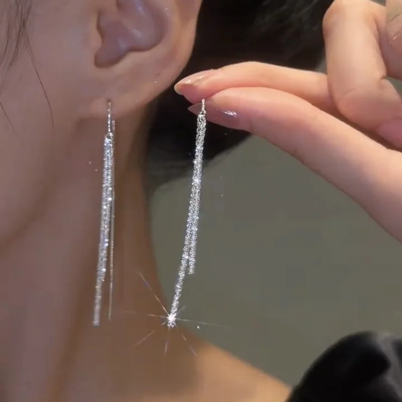 New Long Tassel Chain Dangle Earrings for Women girl Trend Korean Fashion Fine Earring Wedding Luxury Y2K Jewelry Wholesale-3 New Long Tassel Chain Dangle Earrings for Women girl Trend Korean Fashion Fine Earring Wedding Luxury Y2K Jewelry Wholesale-3