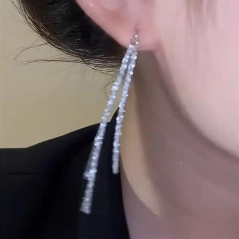 New Long Tassel Chain Dangle Earrings for Women girl Trend Korean Fashion Fine Earring Wedding Luxury Y2K Jewelry Wholesale-5 New Long Tassel Chain Dangle Earrings for Women girl Trend Korean Fashion Fine Earring Wedding Luxury Y2K Jewelry Wholesale-5
