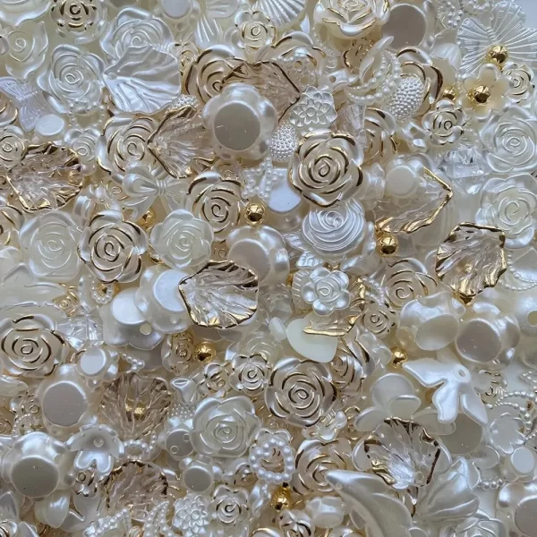 30g/bag mixed baroque rose imitation pearl bow diy accessories