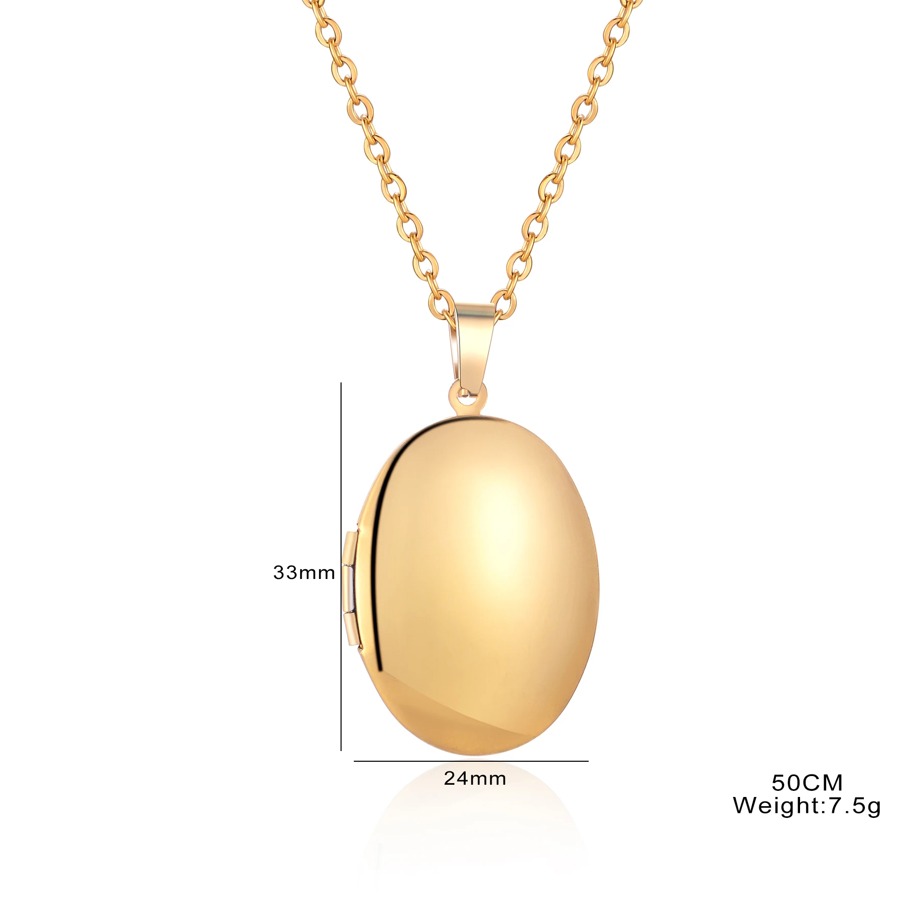 Customize Picture Name Women's Necklaces Oval Locket Pendant Photo Image Personalized Anniversary Gift-3