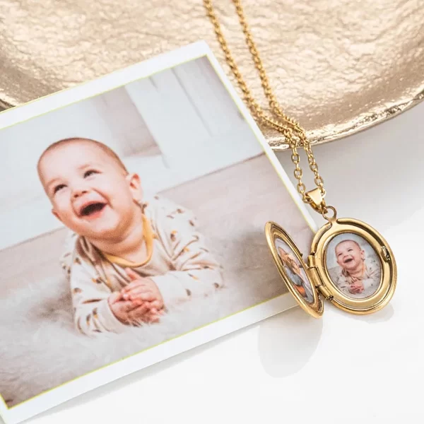 customize picture name women's necklaces oval locket pendant photo image personalized anniversary gift