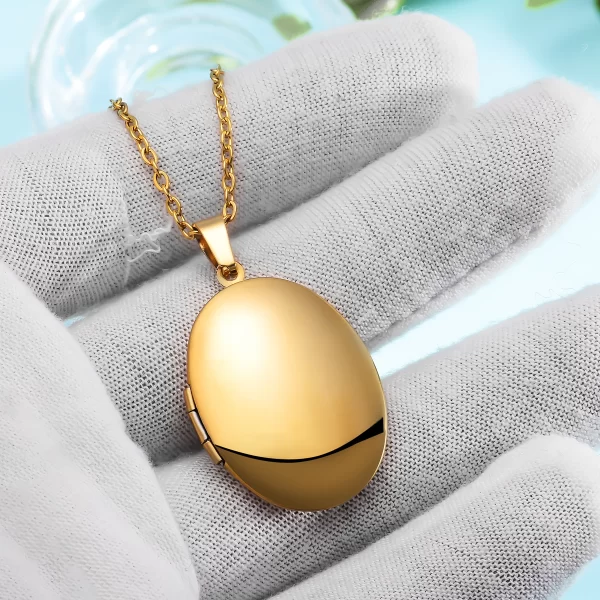 customize picture name women's necklaces oval locket pendant photo image personalized anniversary gift