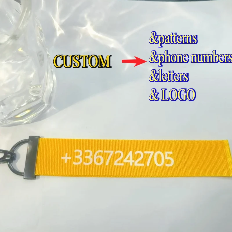 Custom Colour Ribbon Keychain For Bags Creative DIY Logo Key Chain Personalized Bag Keyring Men Chains Pendant Cute Gifts-27