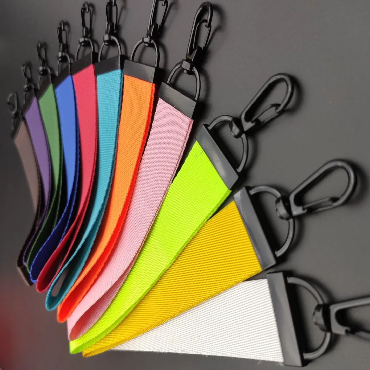 Custom Colour Ribbon Keychain For Bags Creative DIY Logo Key Chain Personalized Bag Keyring Men Chains Pendant Cute Gifts-11