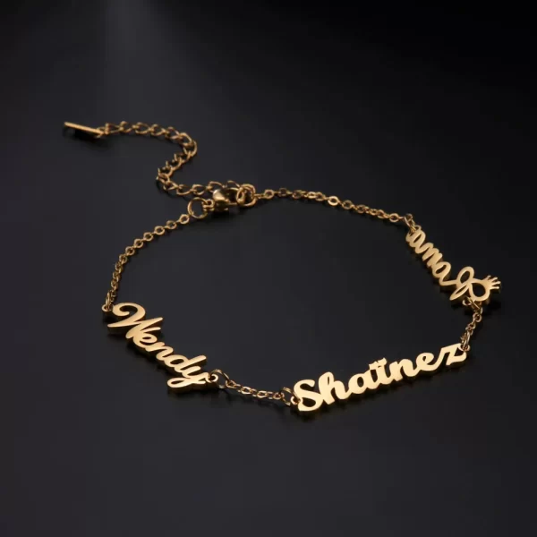 skyrim customized multiple names bracelet women stainless steel personalized family name jewelry gift for friends mother girls