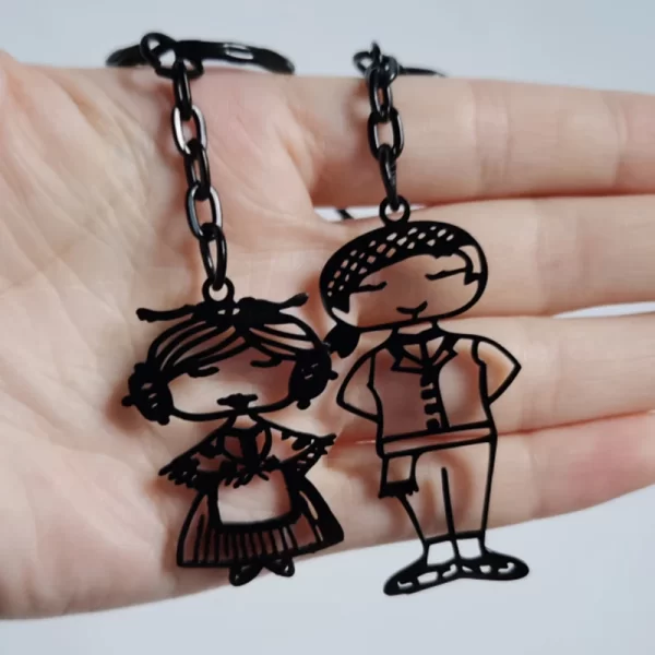 treebud custom drawing keychains stainless steel for chirldren handmade personalized picture necklace bracelets for mom dad kids