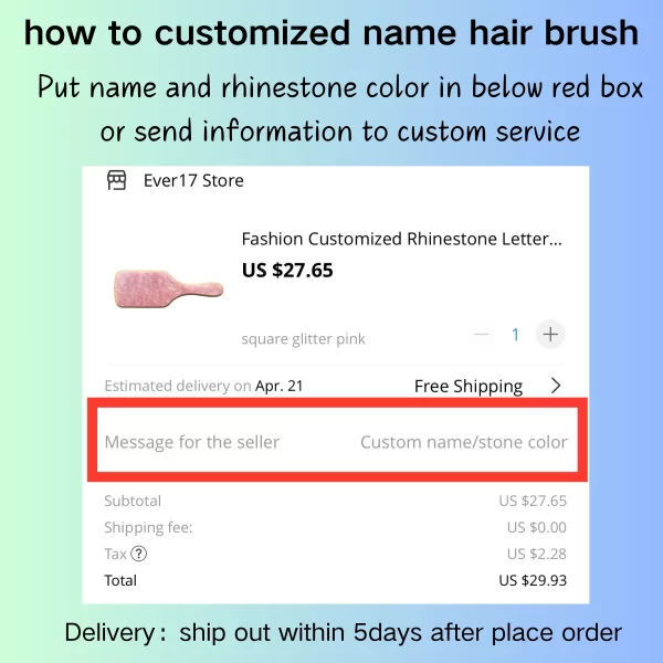 fashion customized rhinestone letters personalized name acetate hair brush birthday gift for women girls