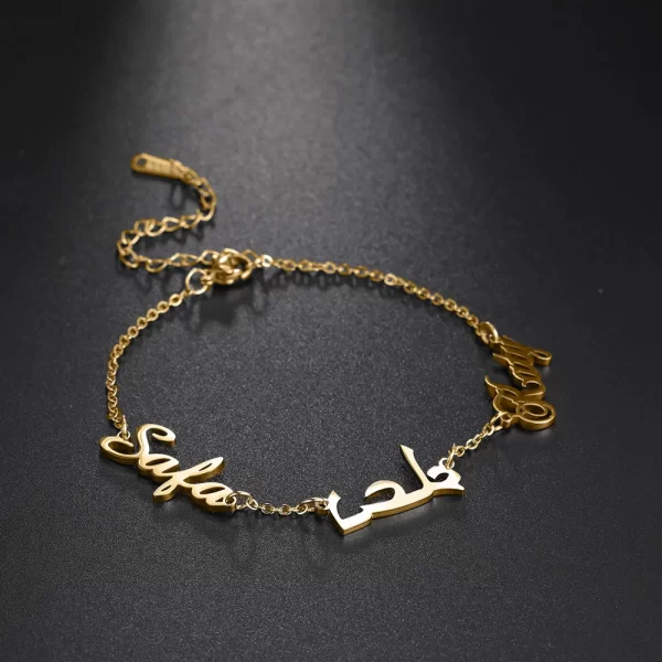 skyrim customized multiple names bracelet women stainless steel personalized family name jewelry gift for friends mother girls