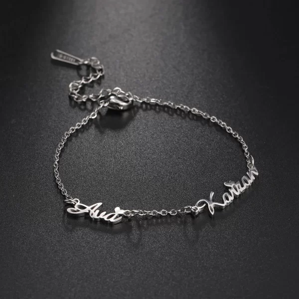skyrim customized multiple names bracelet women stainless steel personalized family name jewelry gift for friends mother girls