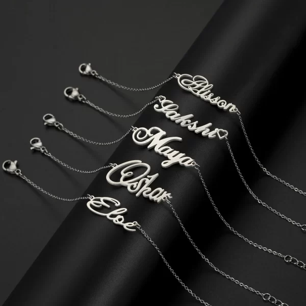 skyrim customized multiple names bracelet women stainless steel personalized family name jewelry gift for friends mother girls