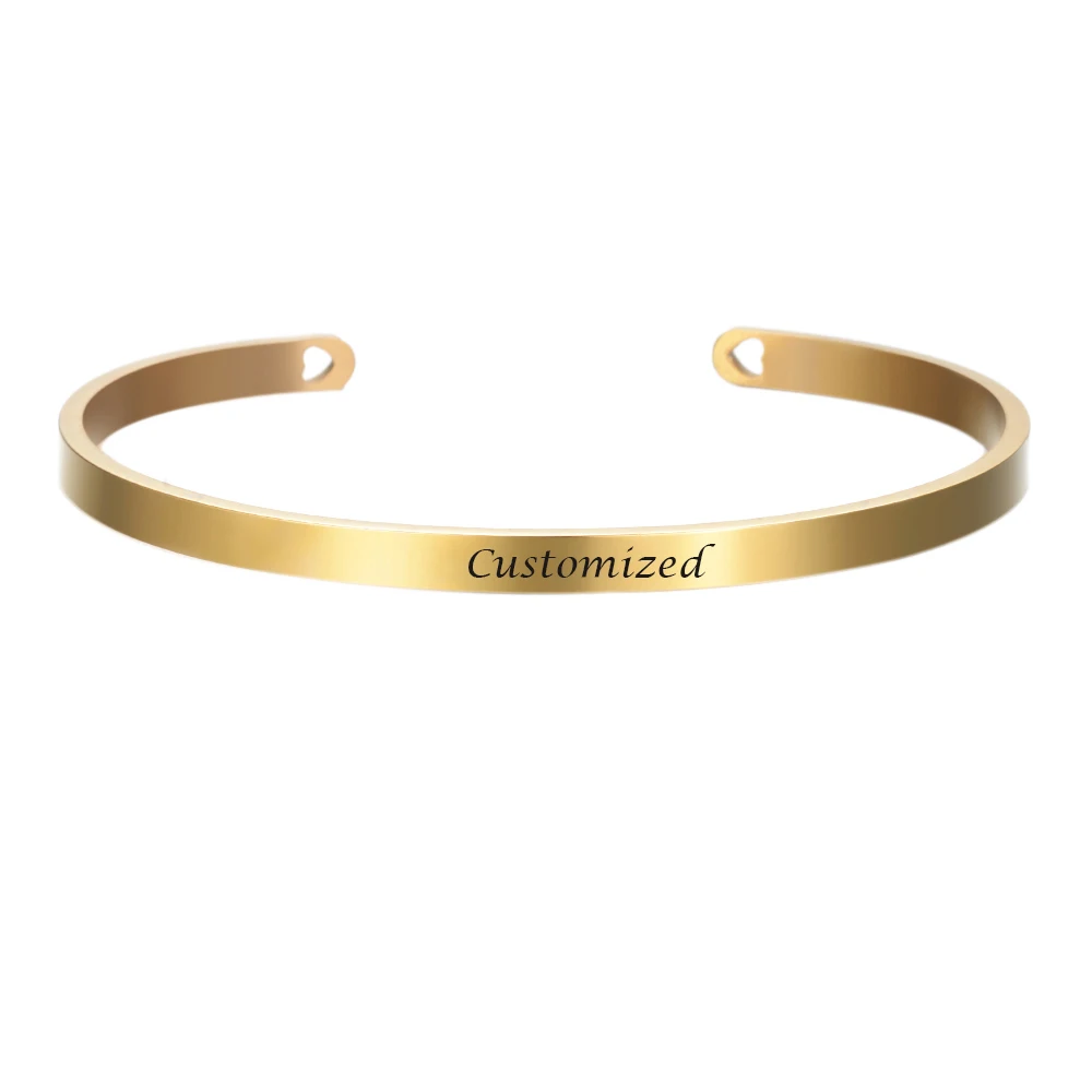 Customized Coordinate Engraved Name Text Heart Hole Cuff Bangle Personalized Bar Necklace Stainless Steel Bracelet Men Women Gif-11 Customized Coordinate Engraved Name Text Heart Hole Cuff Bangle Personalized Bar Necklace Stainless Steel Bracelet Men Women Gif-11