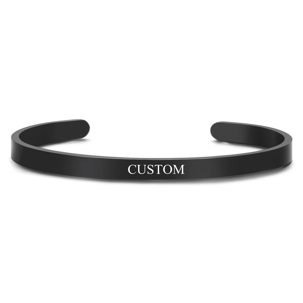 Customized Coordinate Engraved Name Text Heart Hole Cuff Bangle Personalized Bar Necklace Stainless Steel Bracelet Men Women Gif-17 Customized Coordinate Engraved Name Text Heart Hole Cuff Bangle Personalized Bar Necklace Stainless Steel Bracelet Men Women Gif-17
