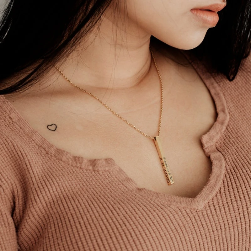 Customized Coordinate Engraved Name Text Heart Hole Cuff Bangle Personalized Bar Necklace Stainless Steel Bracelet Men Women Gif-19 Customized Coordinate Engraved Name Text Heart Hole Cuff Bangle Personalized Bar Necklace Stainless Steel Bracelet Men Women Gif-19