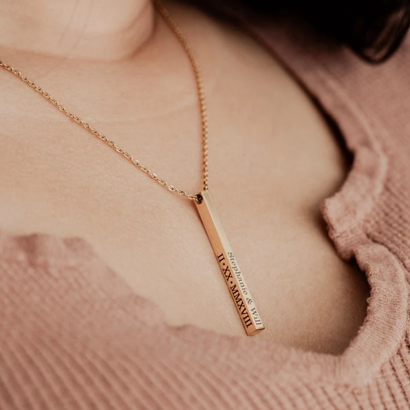 Customized Coordinate Engraved Name Text Heart Hole Cuff Bangle Personalized Bar Necklace Stainless Steel Bracelet Men Women Gif-20 Customized Coordinate Engraved Name Text Heart Hole Cuff Bangle Personalized Bar Necklace Stainless Steel Bracelet Men Women Gif-20
