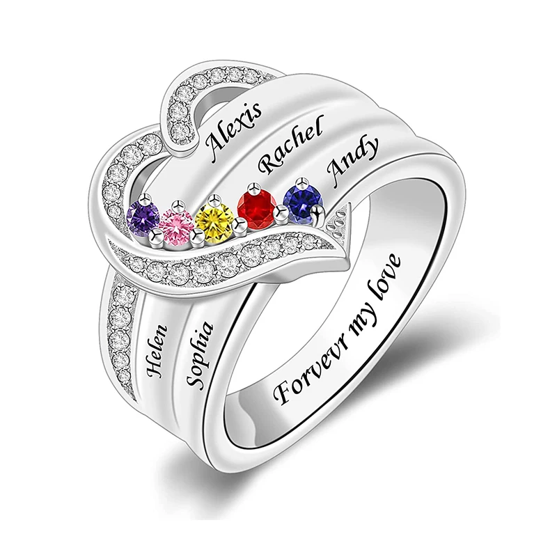 Personalized 1-8 Birthstone Rings for Women Customized Engraved Name Rings for Her Custom Cubic Zirconia Stones Heart Rings Gift-13 Personalized 1-8 Birthstone Rings for Women Customized Engraved Name Rings for Her Custom Cubic Zirconia Stones Heart Rings Gift-13