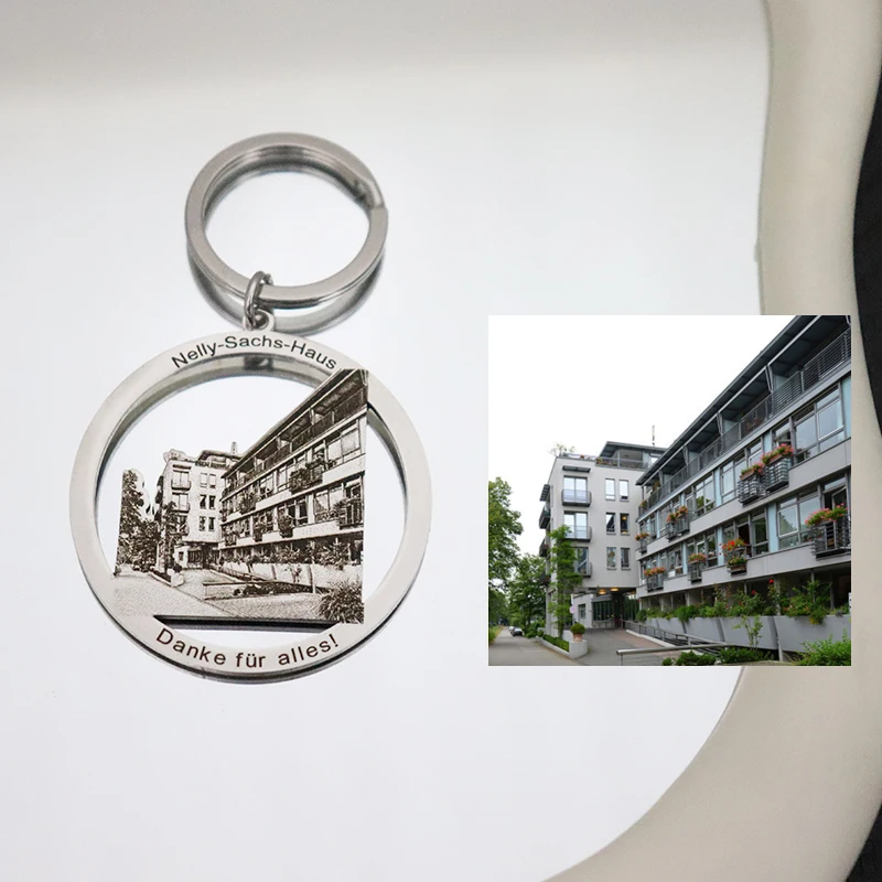 Personalized Couple Photo Necklace Engraved Family Picture Pendant Gifts Custom Dog Cat Keychain Memory Jewelry Picture Pendants-4
