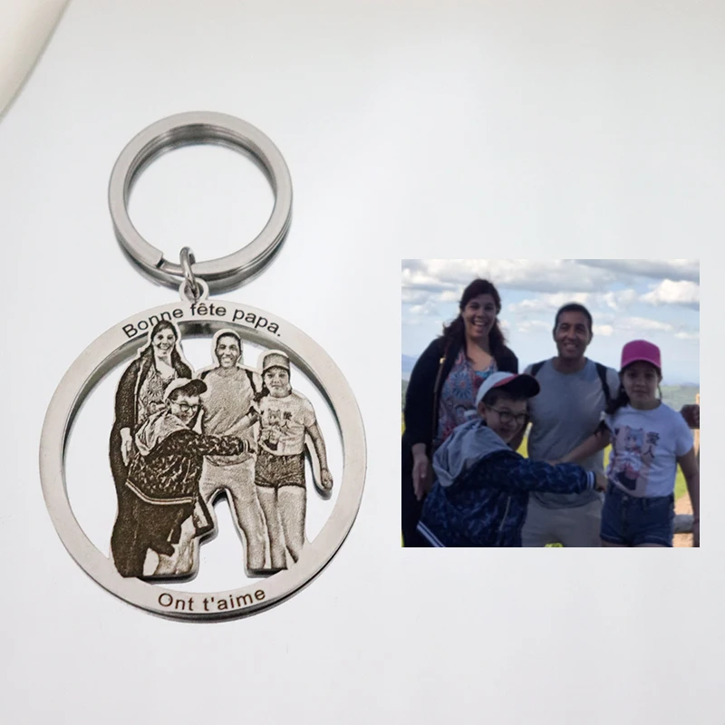 Personalized Couple Photo Necklace Engraved Family Picture Pendant Gifts Custom Dog Cat Keychain Memory Jewelry Picture Pendants-5