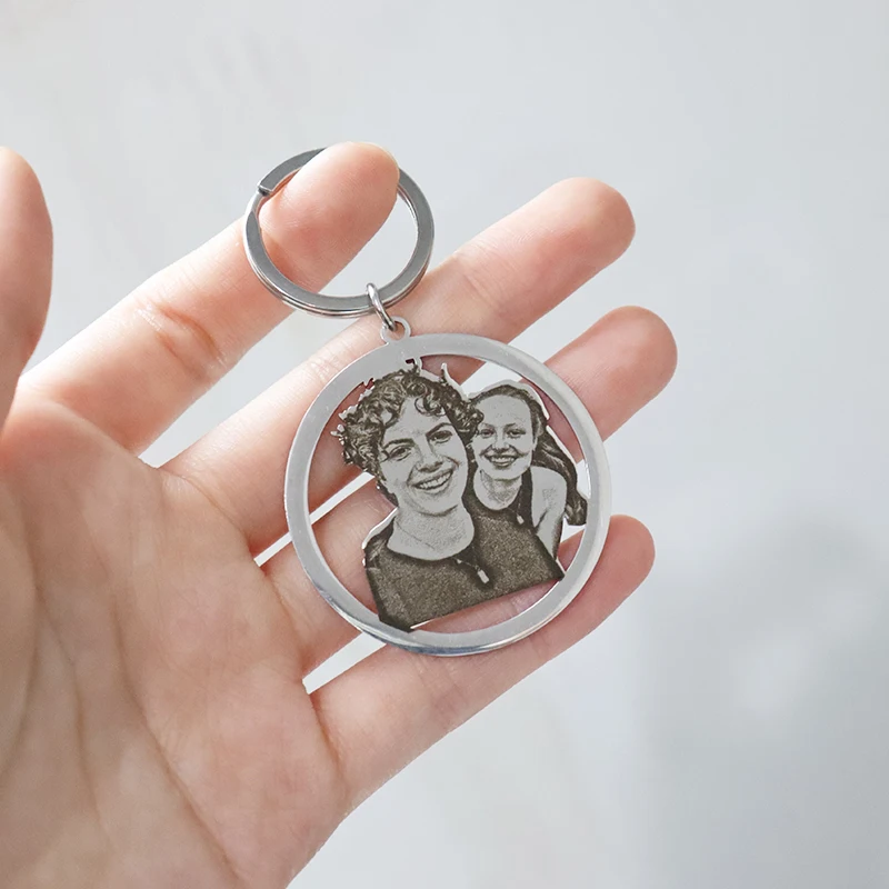 Personalized Couple Photo Necklace Engraved Family Picture Pendant Gifts Custom Dog Cat Keychain Memory Jewelry Picture Pendants-6