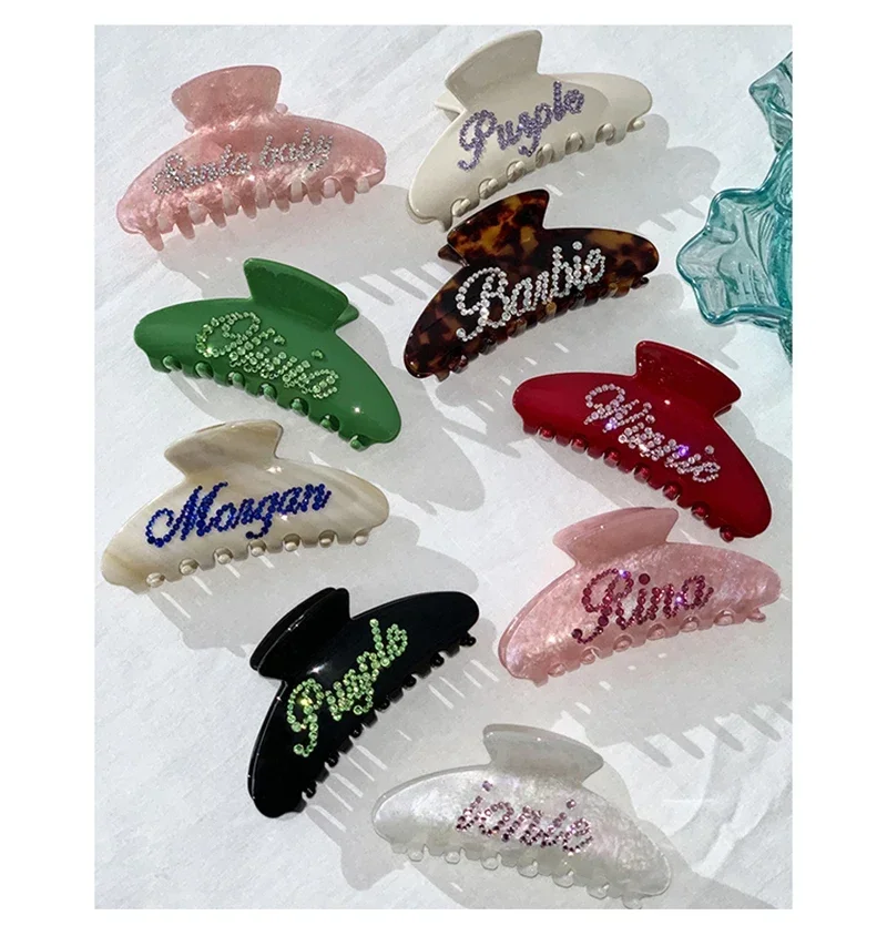Handmade Customized Words Hairpins Hair Claw Barrettes Personalized Name Number Hair Clips Letters for Women Girls Jewelry 2024-1
