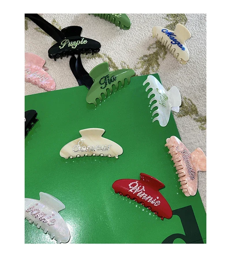 Handmade Customized Words Hairpins Hair Claw Barrettes Personalized Name Number Hair Clips Letters for Women Girls Jewelry 2024-9
