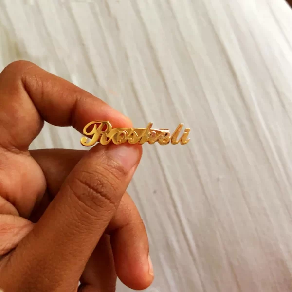 personalized custom women name brooch stainless steel nameplant text lapel pins badges fashion jewelry best gifts for her