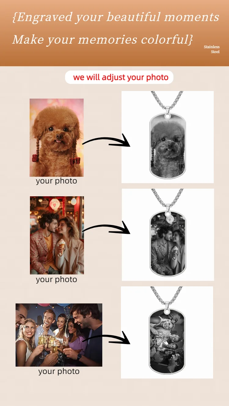 Jeshayuan Custom Picture Text Necklace Personalized Family Pet Photo Pendant Memorial Jewelry Gifts for Her Mother Girlfriend-3