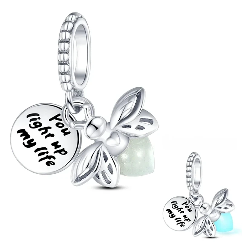 Charms Fit Pandora Original Bracelets Firefly Silver 925 Plated Charms Bead Fine DIY Jewelry Making-1