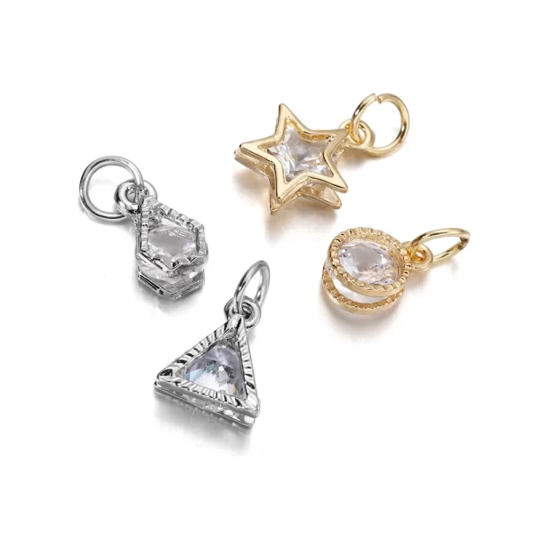 10pcs/lot alloy gold silver color rhinestone hearts charms for earrings necklaces diy love charms jewelry making accessories