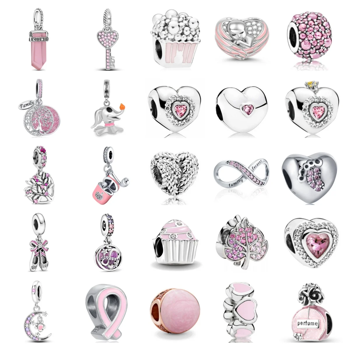 2024 Pink 925 Silver Pink Perfume Dance shoe pendant Charm Ghost Dog Bead Fit Original Bracelet Jewelry For Annversary Gifts-2 2024 Pink 925 Silver Pink Perfume Dance shoe pendant Charm Ghost Dog Bead Fit Original Bracelet Jewelry For Annversary Gifts-2