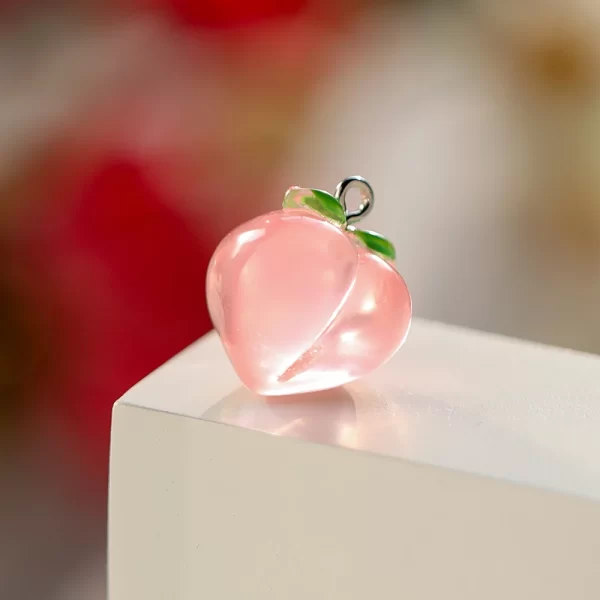 10pcs/lot transparent peach resin charms pendant for jewelry making accessories diy earrings necklace keychain decoration