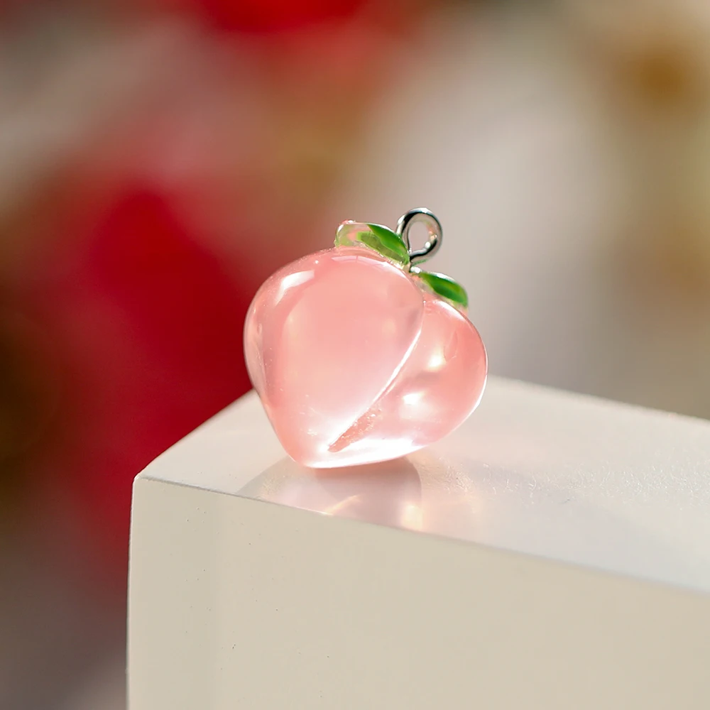 10pcs/Lot Transparent Peach Resin Charms Pendant for Jewelry Making Accessories DIY Earrings Necklace Keychain Decoration-5 10pcs/Lot Transparent Peach Resin Charms Pendant for Jewelry Making Accessories DIY Earrings Necklace Keychain Decoration-5