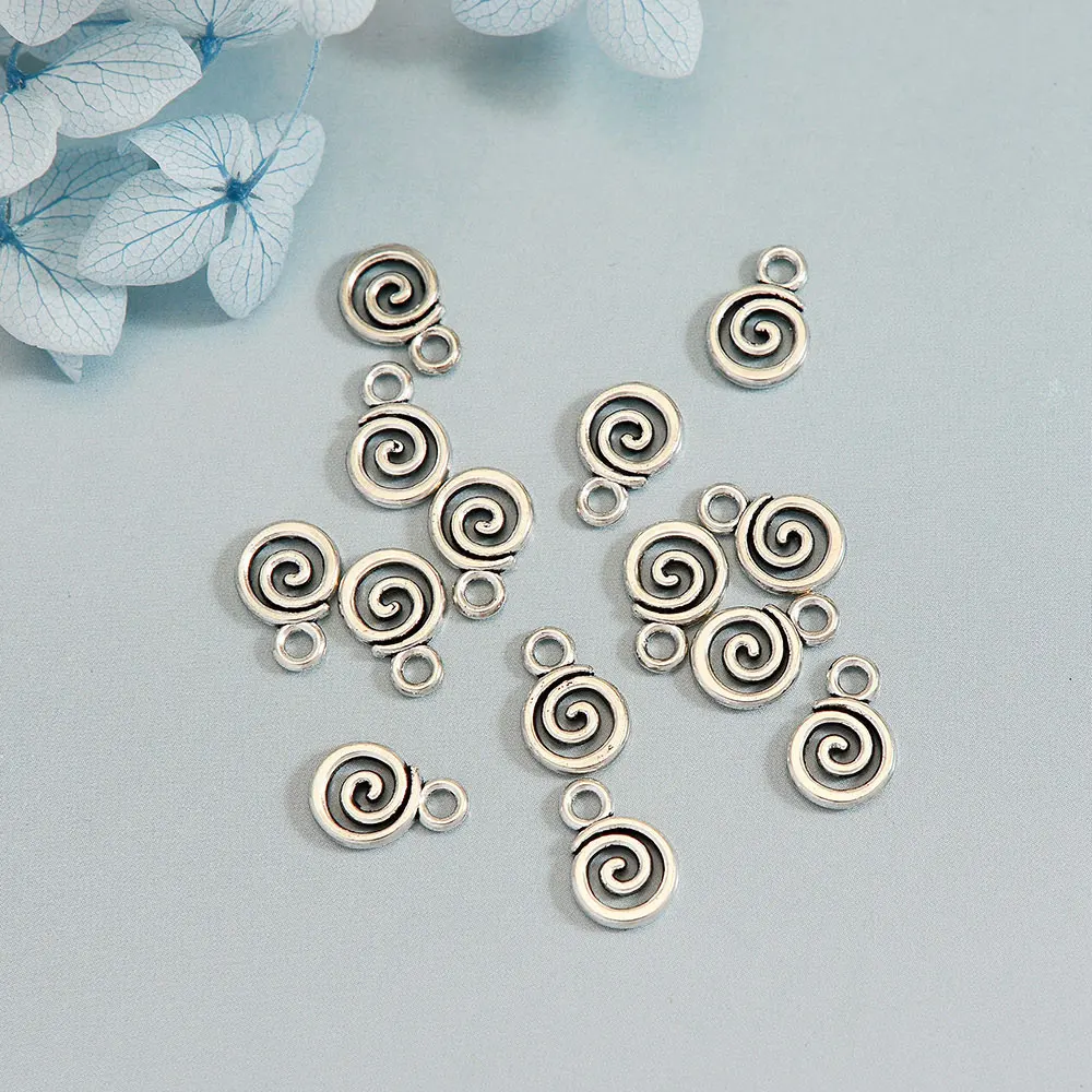 30pcs/lot--12x8mm Mini Swirl Spiral Screw Charms Helix Spire Volution Pendants For DIY Jewelry Making Supplies Wholesale Bulk-1 30pcs/lot--12x8mm Mini Swirl Spiral Screw Charms Helix Spire Volution Pendants For DIY Jewelry Making Supplies Wholesale Bulk-1