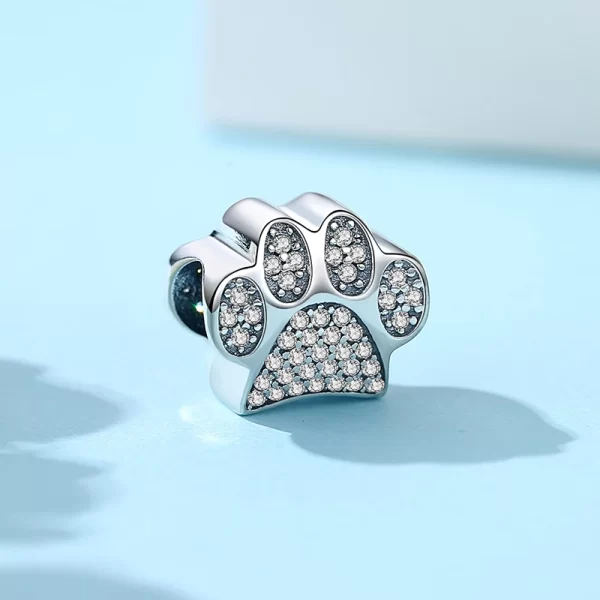 original 925 sterling silver charms love pets dog cat paw print pendant beads fit brand bracelets necklaces women diy jewelry