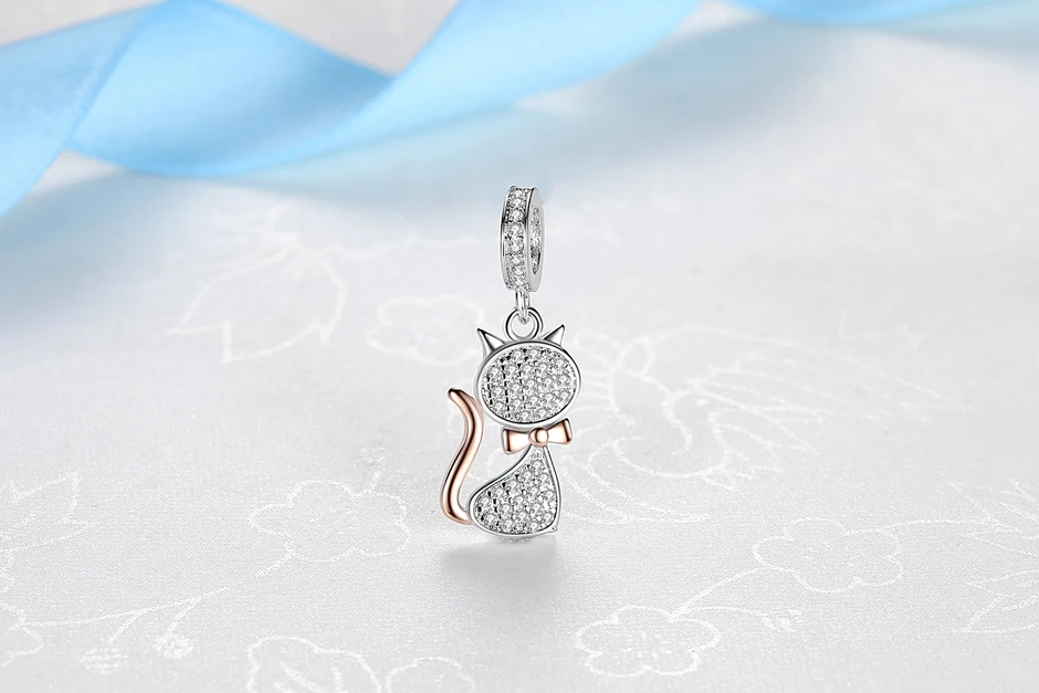 Original 925 Sterling Silver Charms Love Pets Dog Cat Paw Print Pendant Beads Fit Brand Bracelets Necklaces Women DIY Jewelry-2