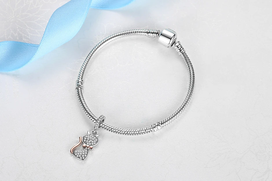 Original 925 Sterling Silver Charms Love Pets Dog Cat Paw Print Pendant Beads Fit Brand Bracelets Necklaces Women DIY Jewelry-4