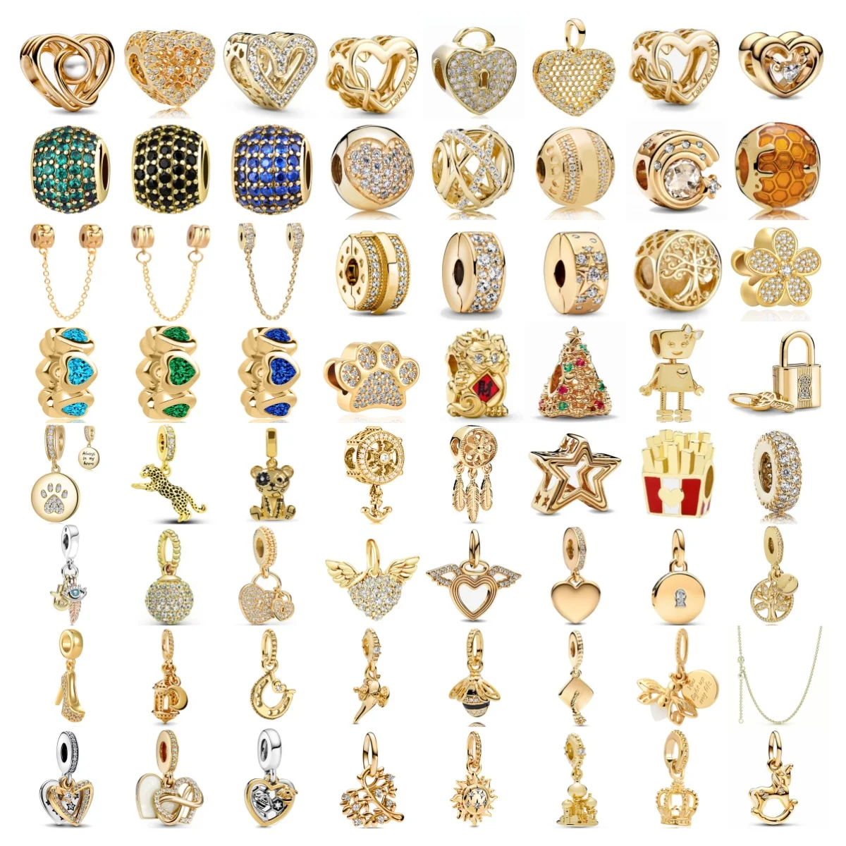Original New DIY Women Jewelry Fine 925 Sterling Silver Plated Gold Paw Bead Fit Necklace Charms Bracelet Trinket Accessories-1 Original New DIY Women Jewelry Fine 925 Sterling Silver Plated Gold Paw Bead Fit Necklace Charms Bracelet Trinket Accessories-1